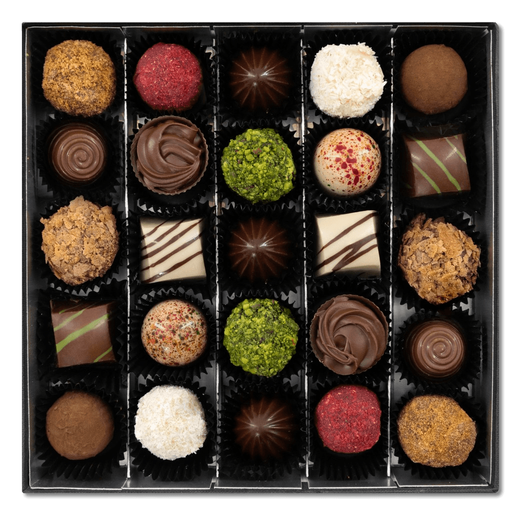Luxury Belgian chocolate box with 25 pralines and truffles 375g 5407008470159 The Belgian Chocolate Makers
