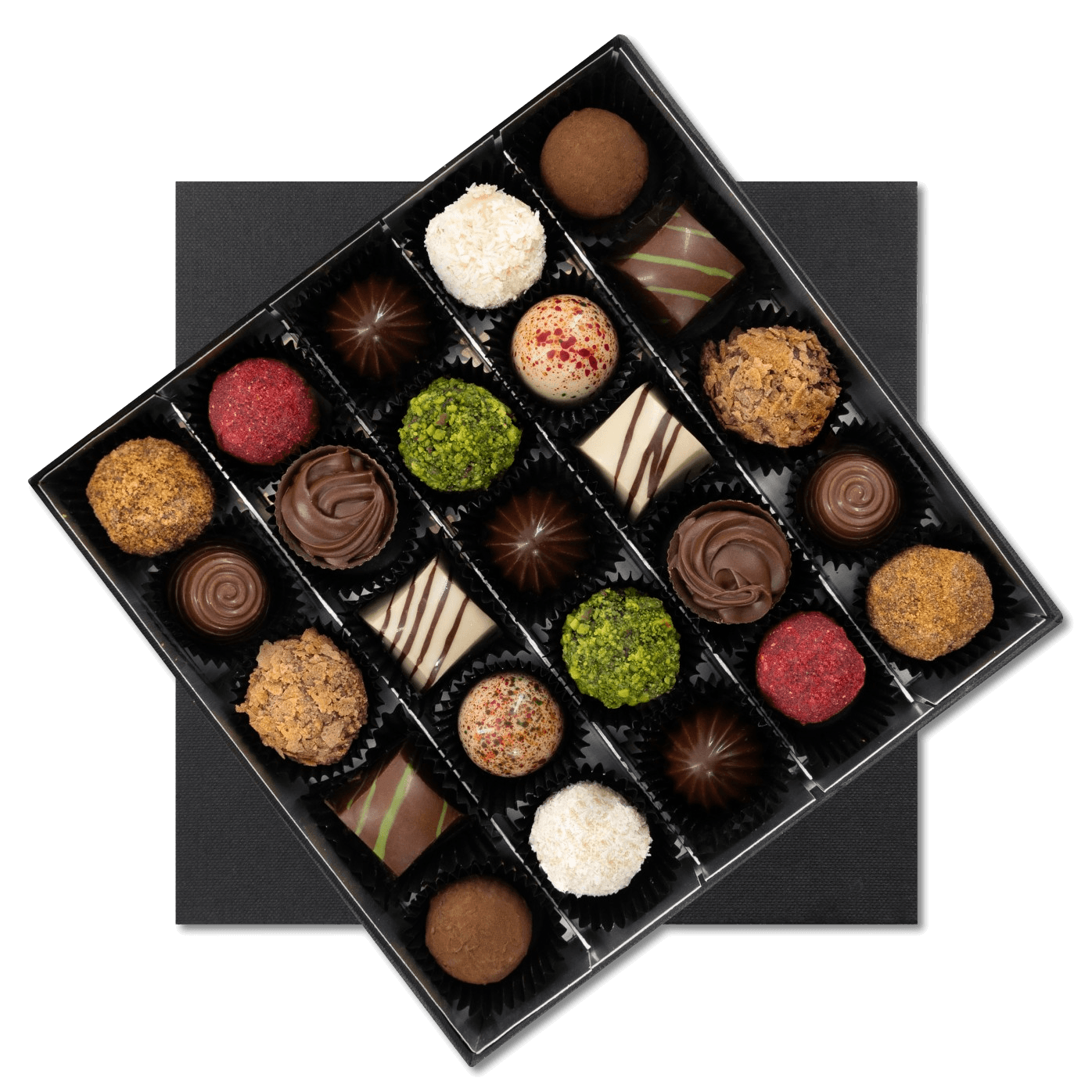 Luxury Belgian chocolate box with 25 pralines and truffles 375g 5407008470159 The Belgian Chocolate Makers