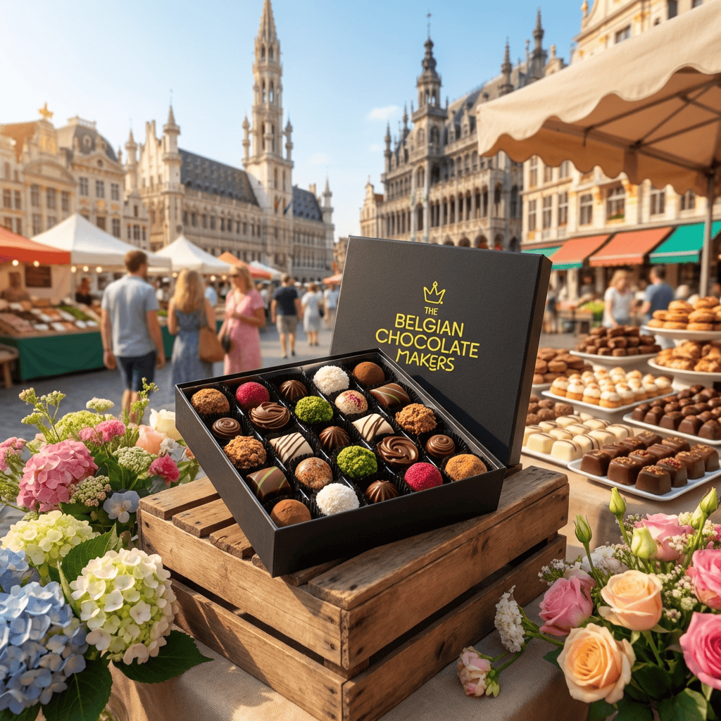 Luxury Belgian chocolate box with 25 pralines and truffles 375g 5407008470159 The Belgian Chocolate Makers