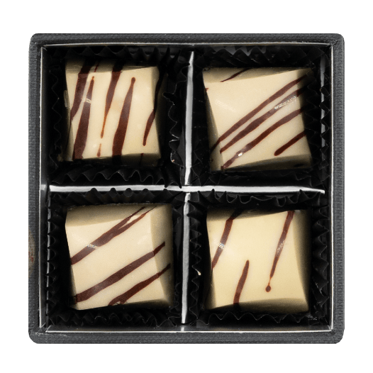 Luxury Belgian chocolate box with 4 caramel pralines 50g 5407008470777 The Belgian Chocolate Makers