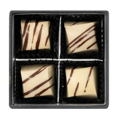 Luxury Belgian chocolate box with 4 caramel pralines 50g 5407008470777 The Belgian Chocolate Makers