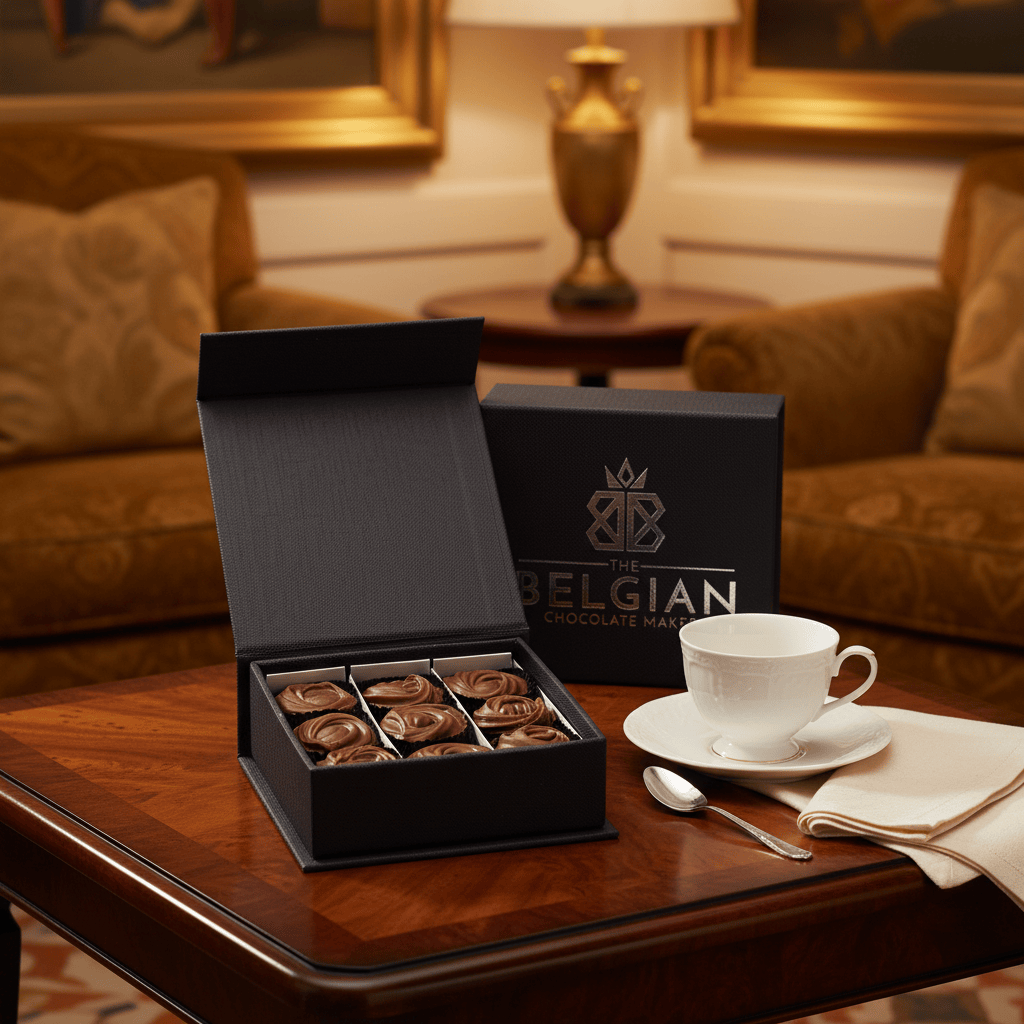 Luxury box of 9 gianduja pralines 5407008470791 The Belgian Chocolate Makers