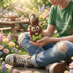 Milk chocolate bunny chest 150g 5407008477264 The Belgian Chocolate Makers