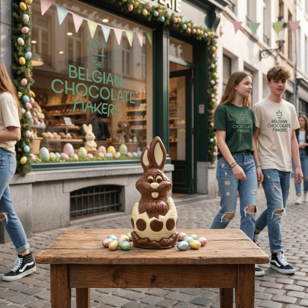 Milk chocolate bunny in an egg 180g 5407008476182 The Belgian Chocolate Makers