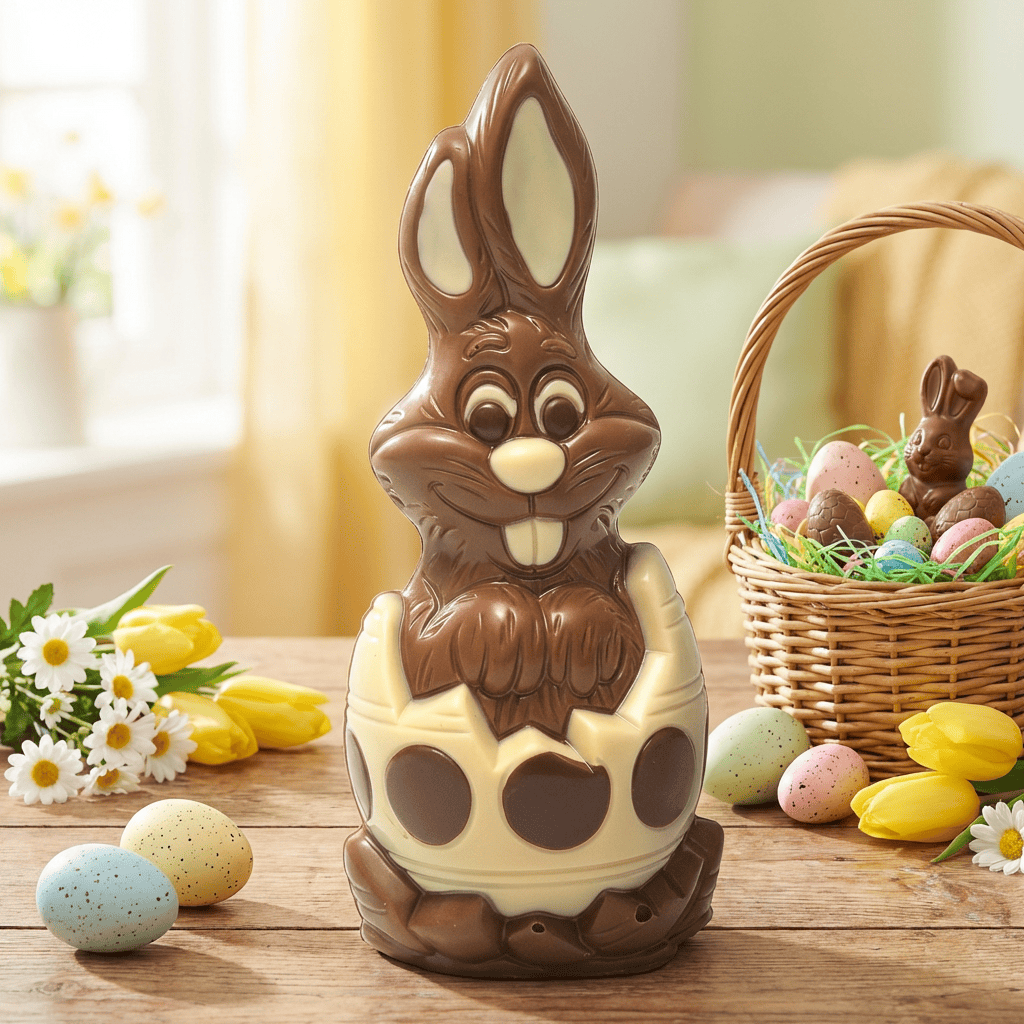 Milk chocolate bunny in an egg 180g 5407008476182 The Belgian Chocolate Makers