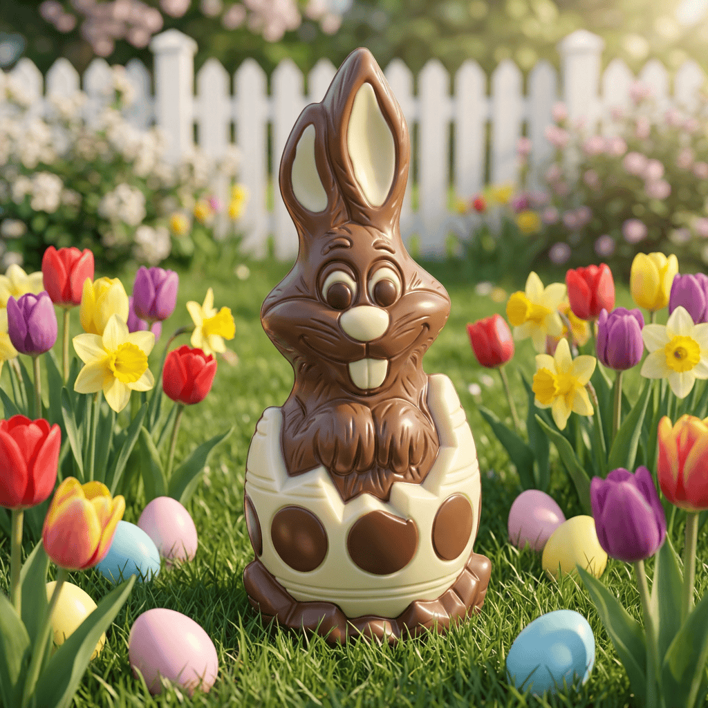 Milk chocolate bunny in an egg 180g 5407008476182 The Belgian Chocolate Makers