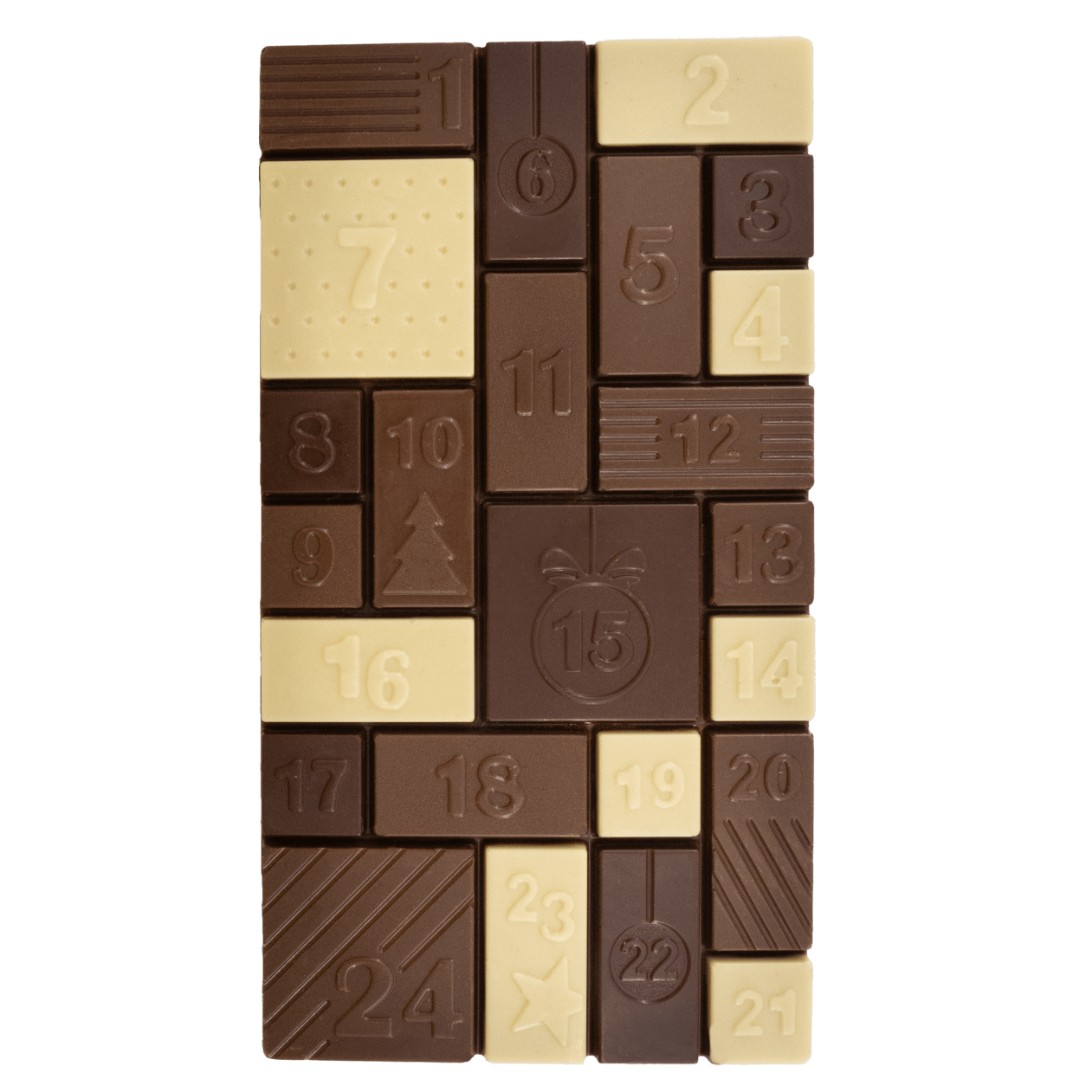 Milk chocolate Christmas advent calendar bar 200g 5407008470050 The Belgian Chocolate Makers