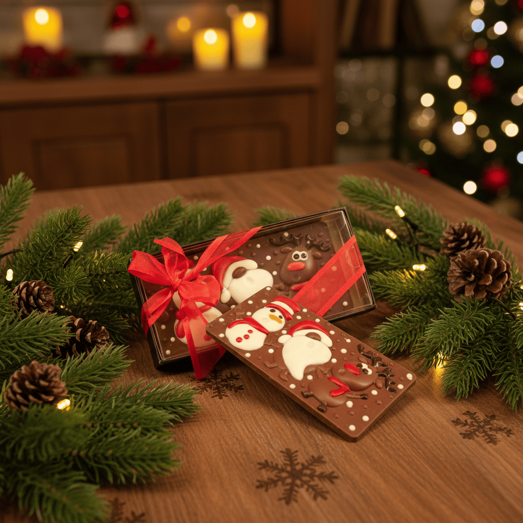 Milk chocolate Christmas friends bar 100g 5407008478605 The Belgian Chocolate Makers