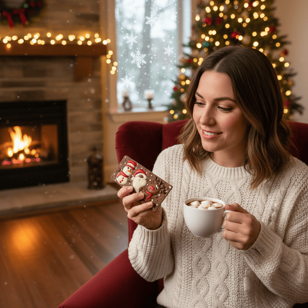 Milk chocolate Christmas friends bar 100g 5407008478605 The Belgian Chocolate Makers