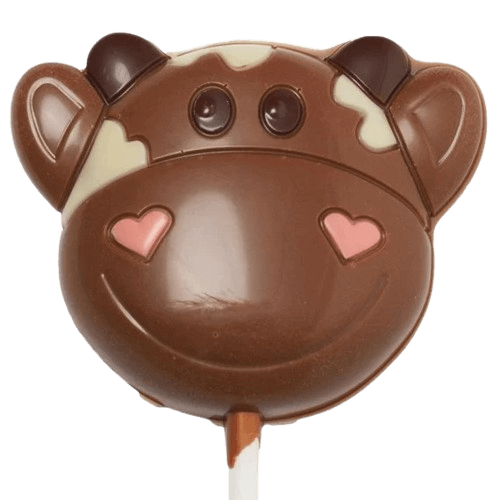 Milk chocolate cow lollipop 20g 5407008476410 The Belgian Chocolate Makers