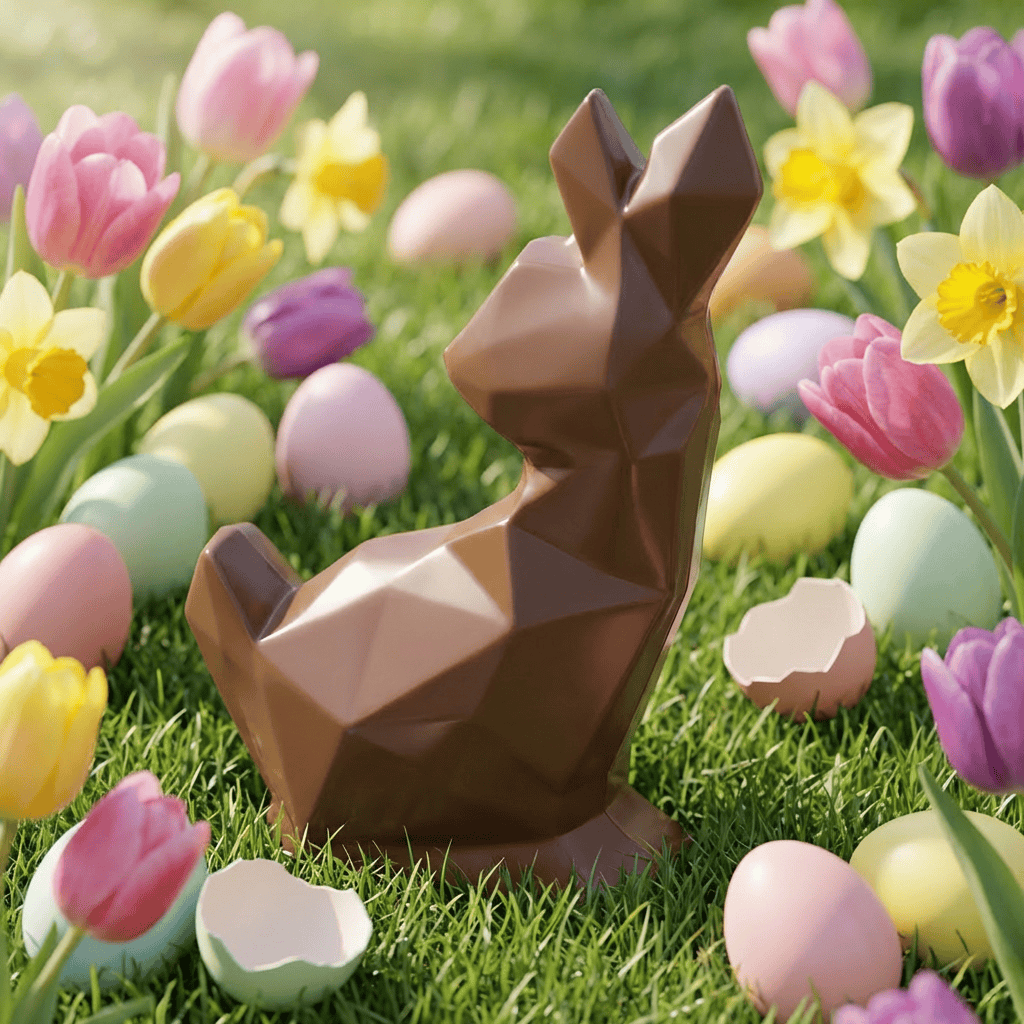 Milk chocolate diamond bunny 45g 5407008471972 The Belgian Chocolate Makers