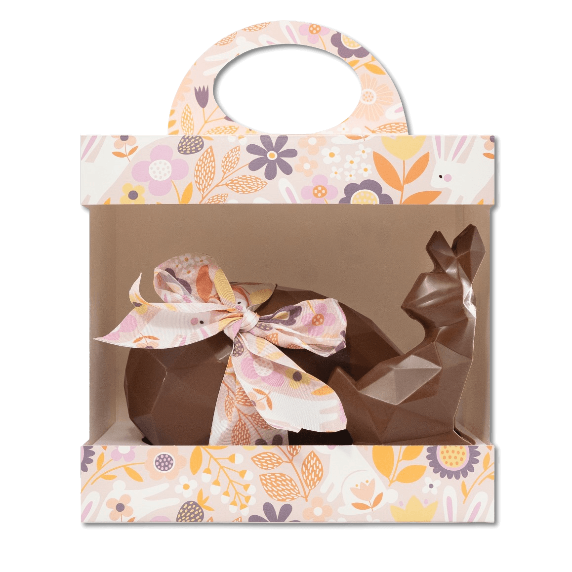 Milk chocolate diamond Easter egg with small eggs and a bunny inside 220g 5407008471620 The Belgian Chocolate Makers