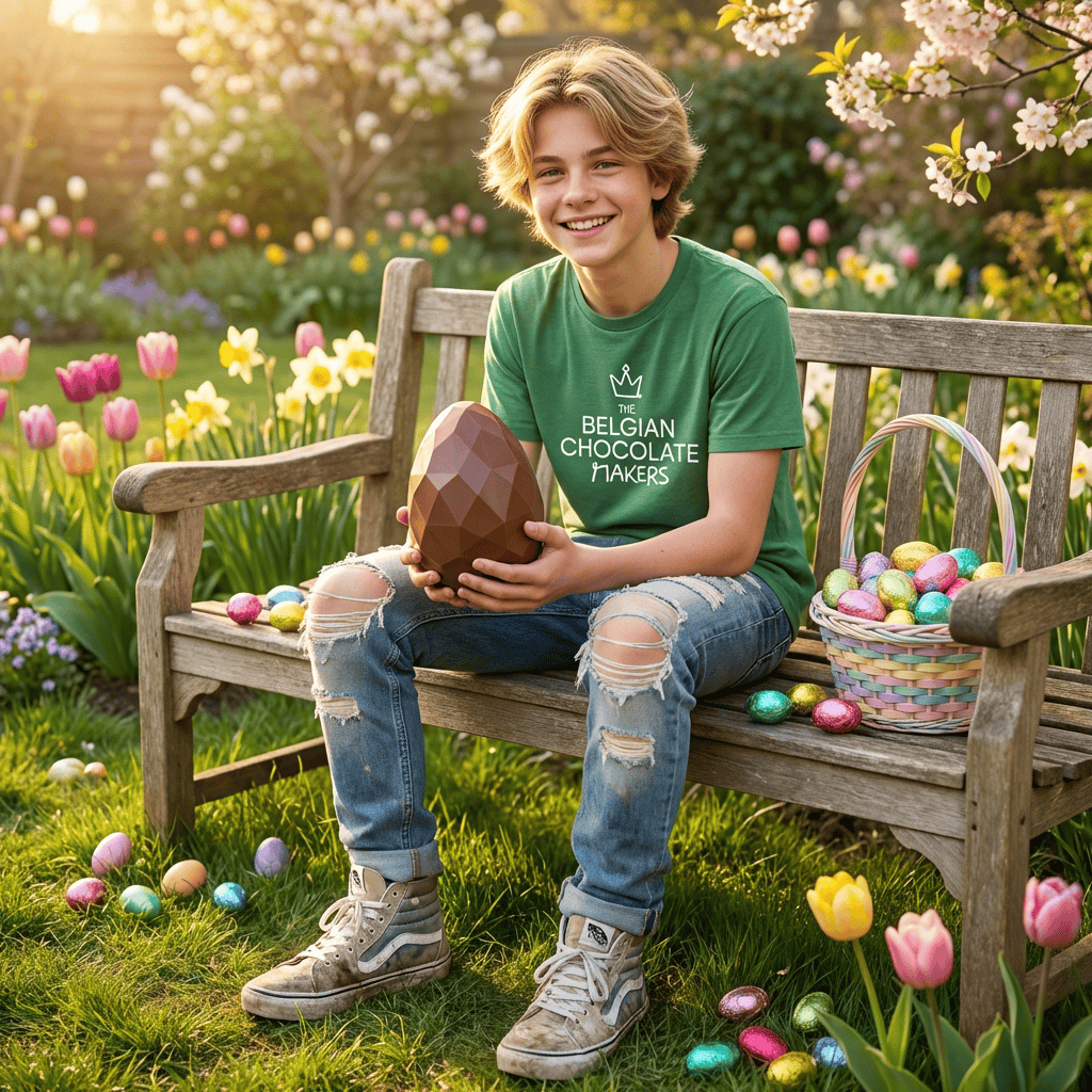 Milk chocolate diamond Easter egg with small eggs inside 220g 5407008471620 The Belgian Chocolate Makers