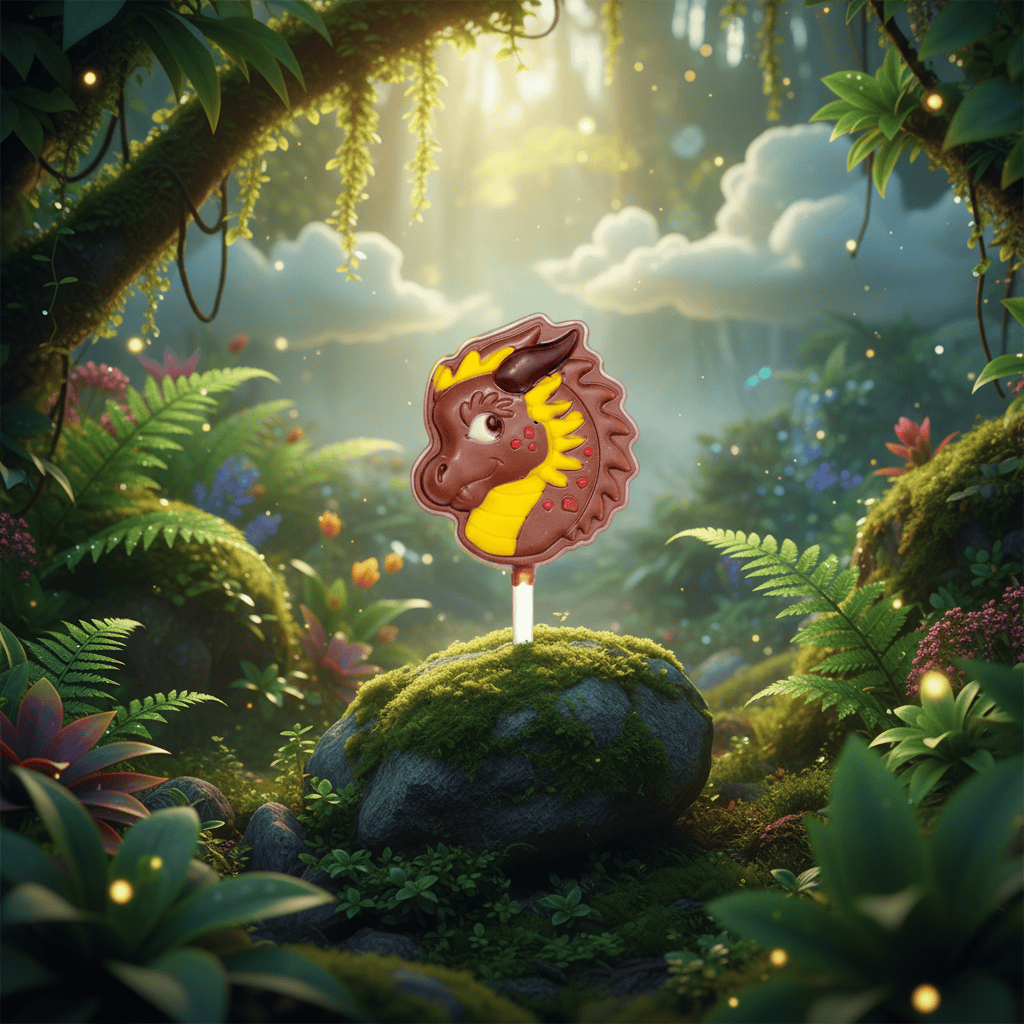 Milk chocolate dragon lollipop 20g 5407008477677 The Belgian Chocolate Makers