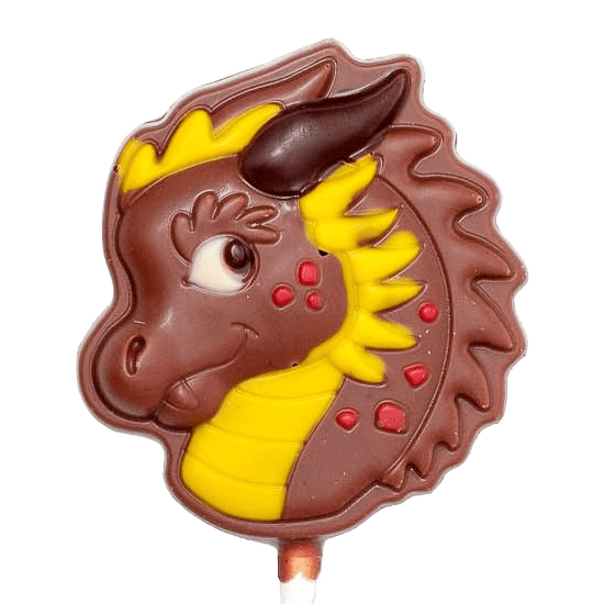 Milk chocolate dragon lollipop 20g 5407008477677 The Belgian Chocolate Makers