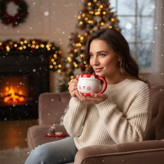 Milk chocolate drops in a Christmas bear mug 200g 5407008477813 The Belgian Chocolate Makers