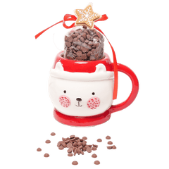 Milk chocolate drops in a Christmas bear mug 200g 5407008477813 The Belgian Chocolate Makers