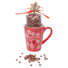 Milk chocolate drops in a festive mug 200g 5407008474812 The Belgian Chocolate Makers