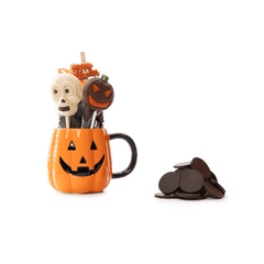 Milk chocolate drops in cup pumpkin with lollipops 5407008474263 The Belgian Chocolate Makers