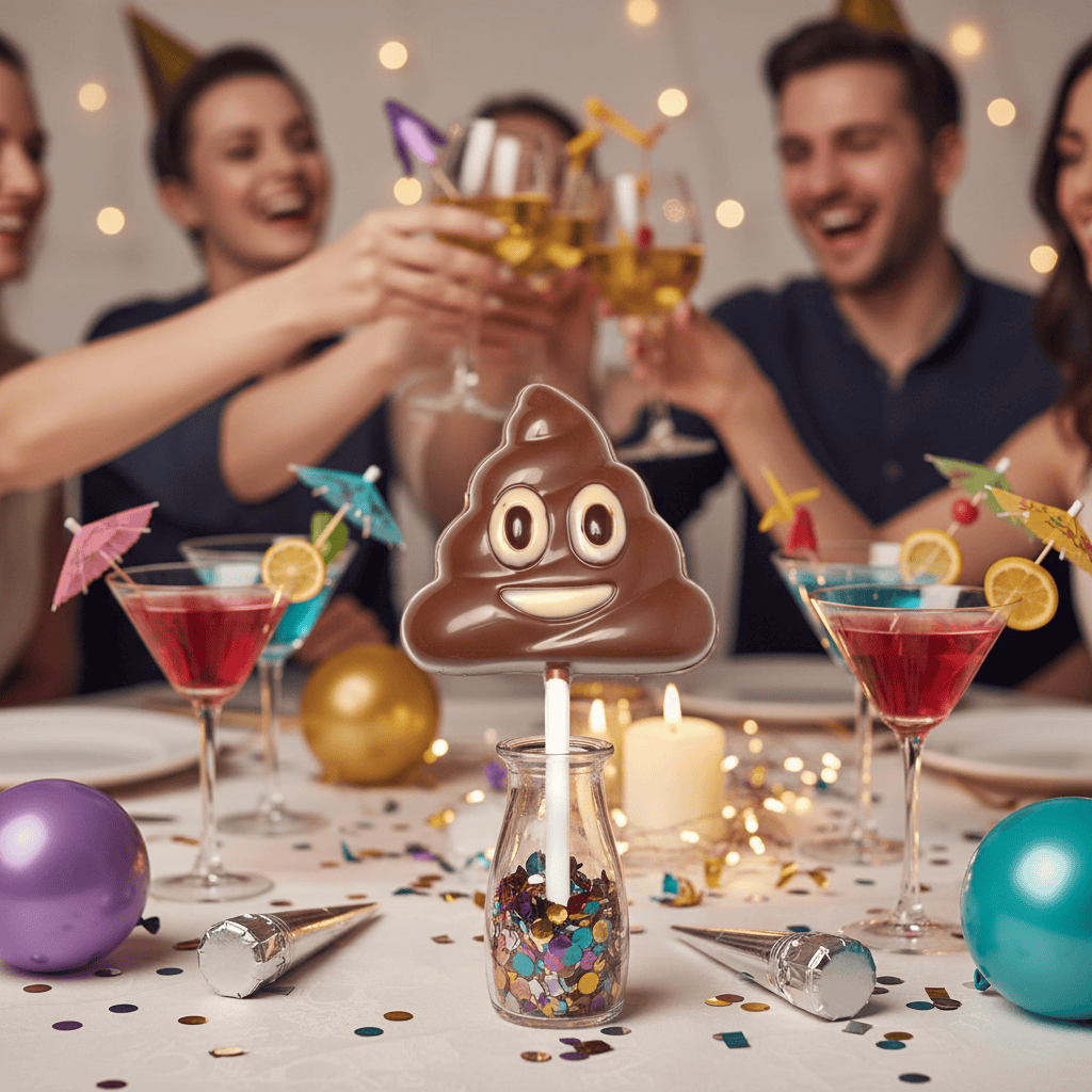 Milk chocolate emoji poo lollipop 30g 5407008476687 The Belgian Chocolate Makers