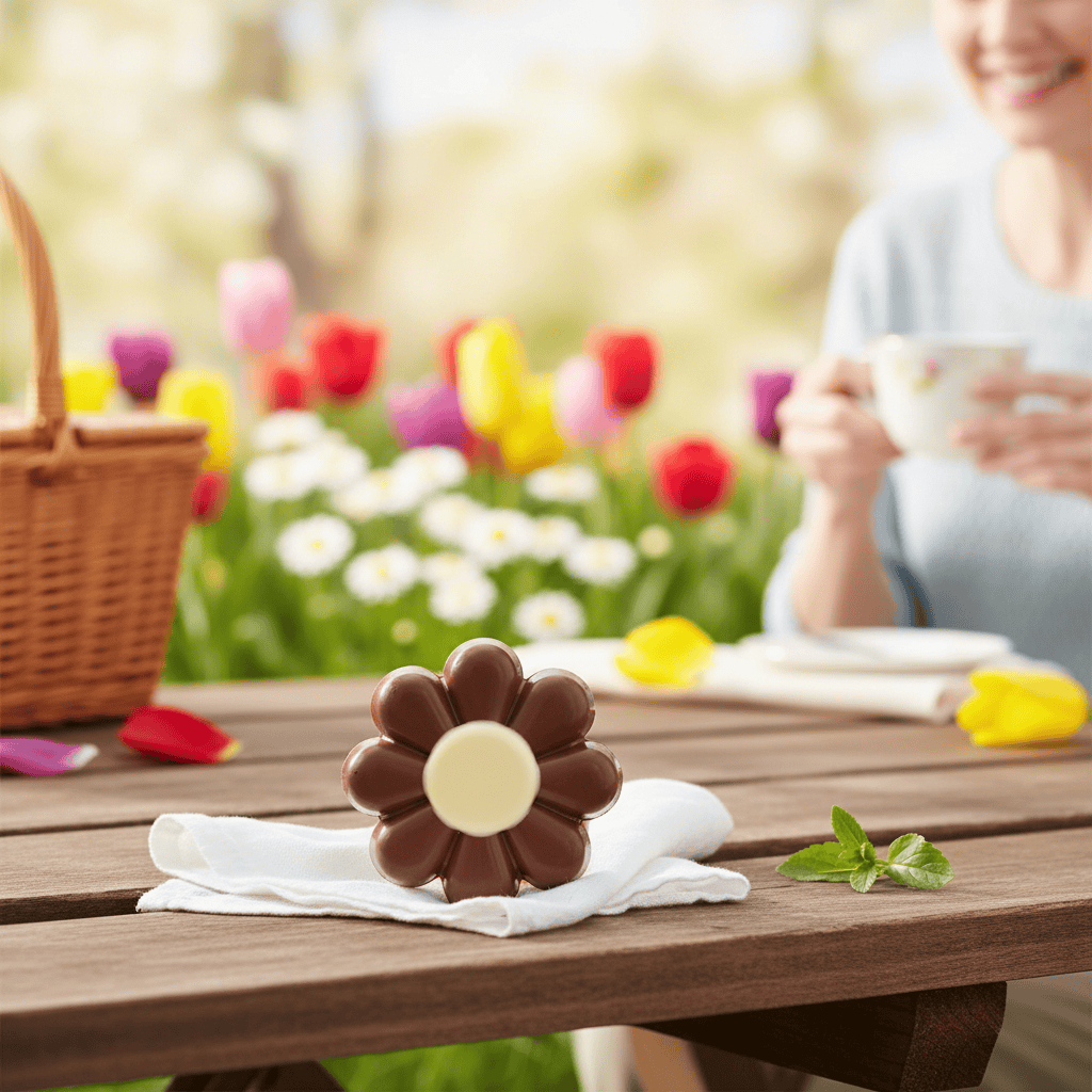 Milk chocolate flower lollipop 20g 5407008475116 The Belgian Chocolate Makers