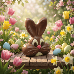 Milk chocolate happy bunny 250g 5407008475222 The Belgian Chocolate Makers