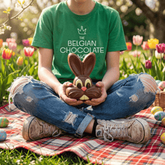 Milk chocolate happy bunny 250g 5407008475222 The Belgian Chocolate Makers