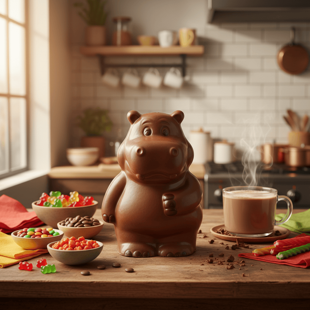 Milk chocolate hippo 140g 5407008476106 The Belgian Chocolate Makers