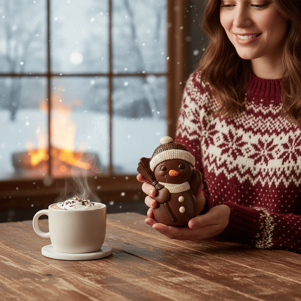 Milk chocolate little snowman 150g 5407008478681 The Belgian Chocolate Makers