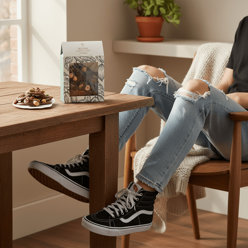 Milk chocolate mendiants with pecan, pistachio, raisin and hazelnut chunks 5407008470319 The Belgian Chocolate Makers