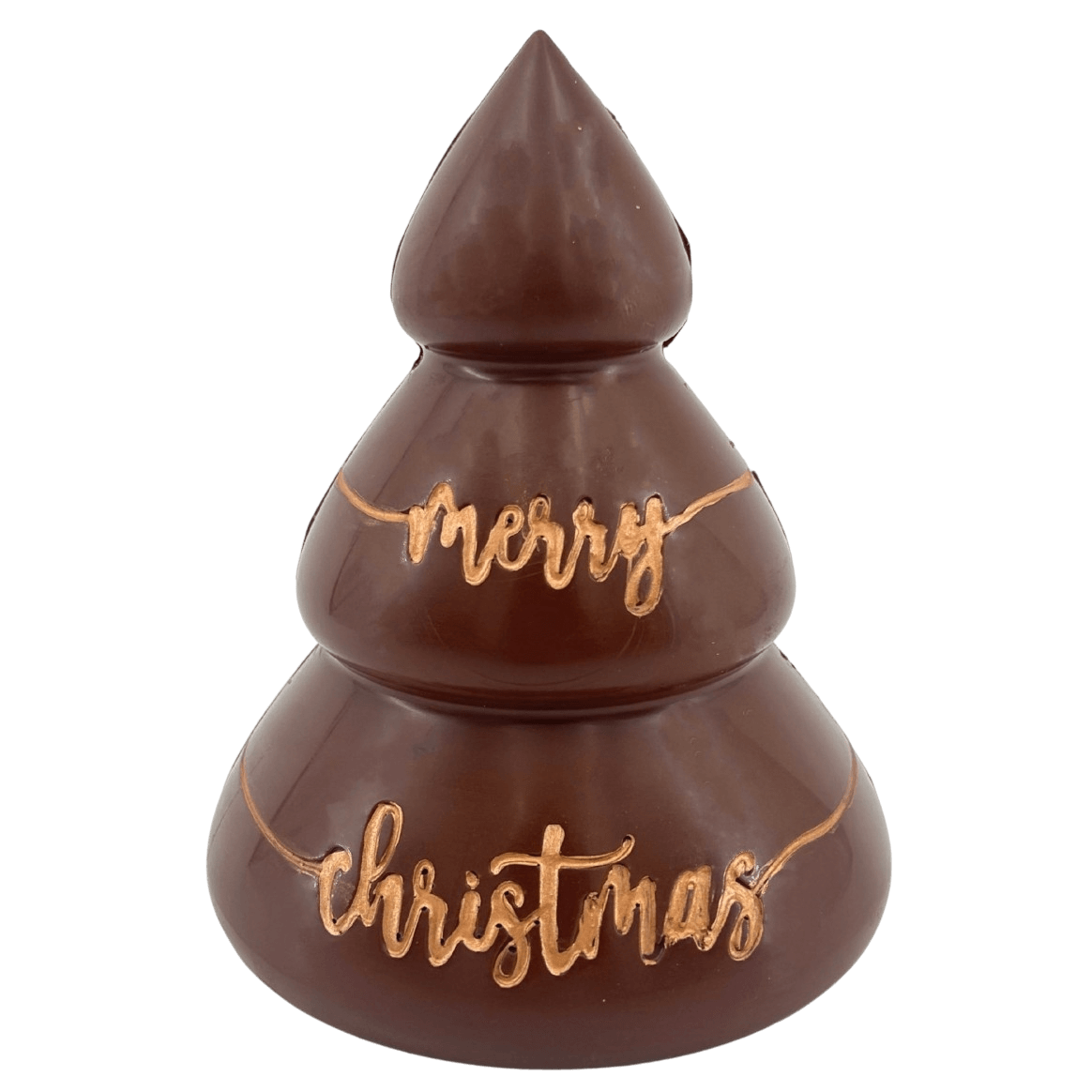 Milk chocolate Merry Christmas tree 280g 5407008479381 The Belgian Chocolate Makers