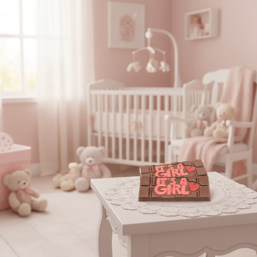 Milk chocolate messaging bar 45g “IT'S A GIRL” 5407008477233 The Belgian Chocolate Makers