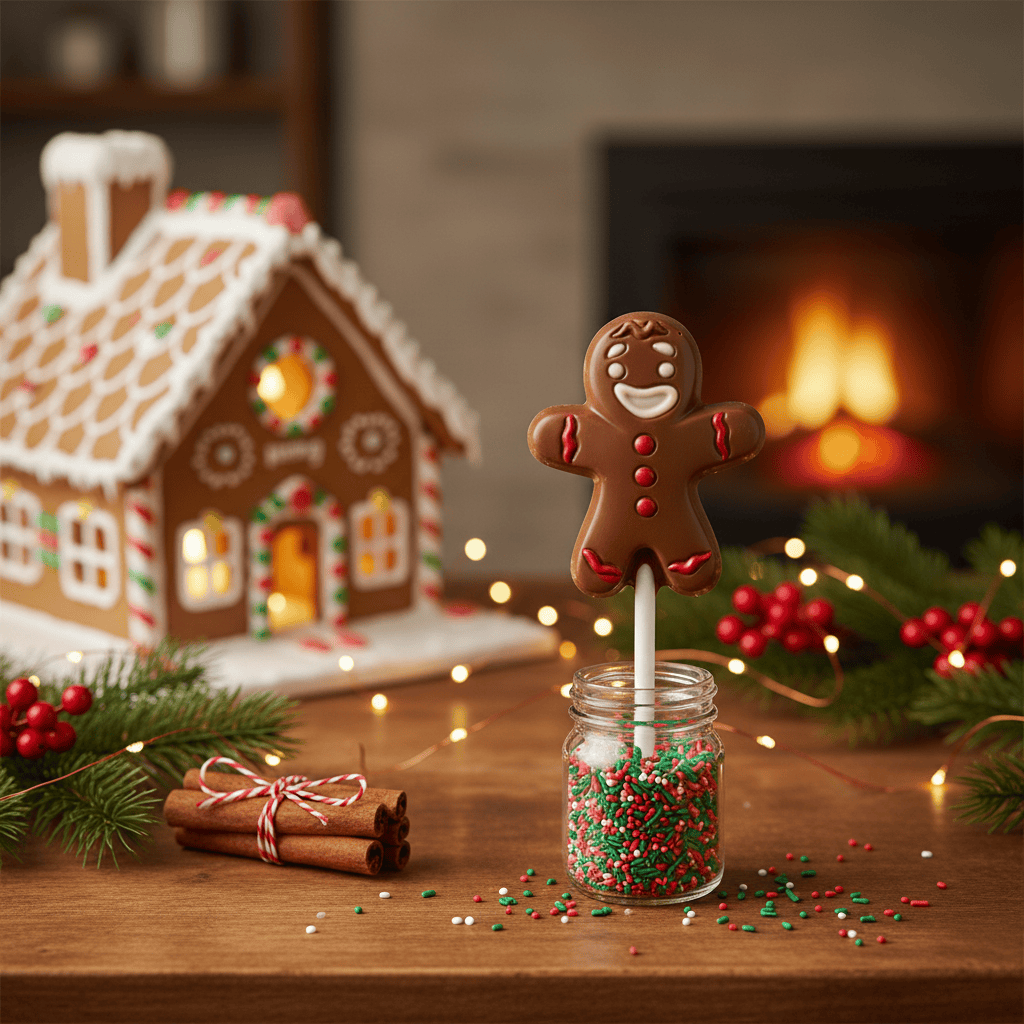 Milk chocolate Mr. Ginger lollipop 20g 5407008477509 The Belgian Chocolate Makers