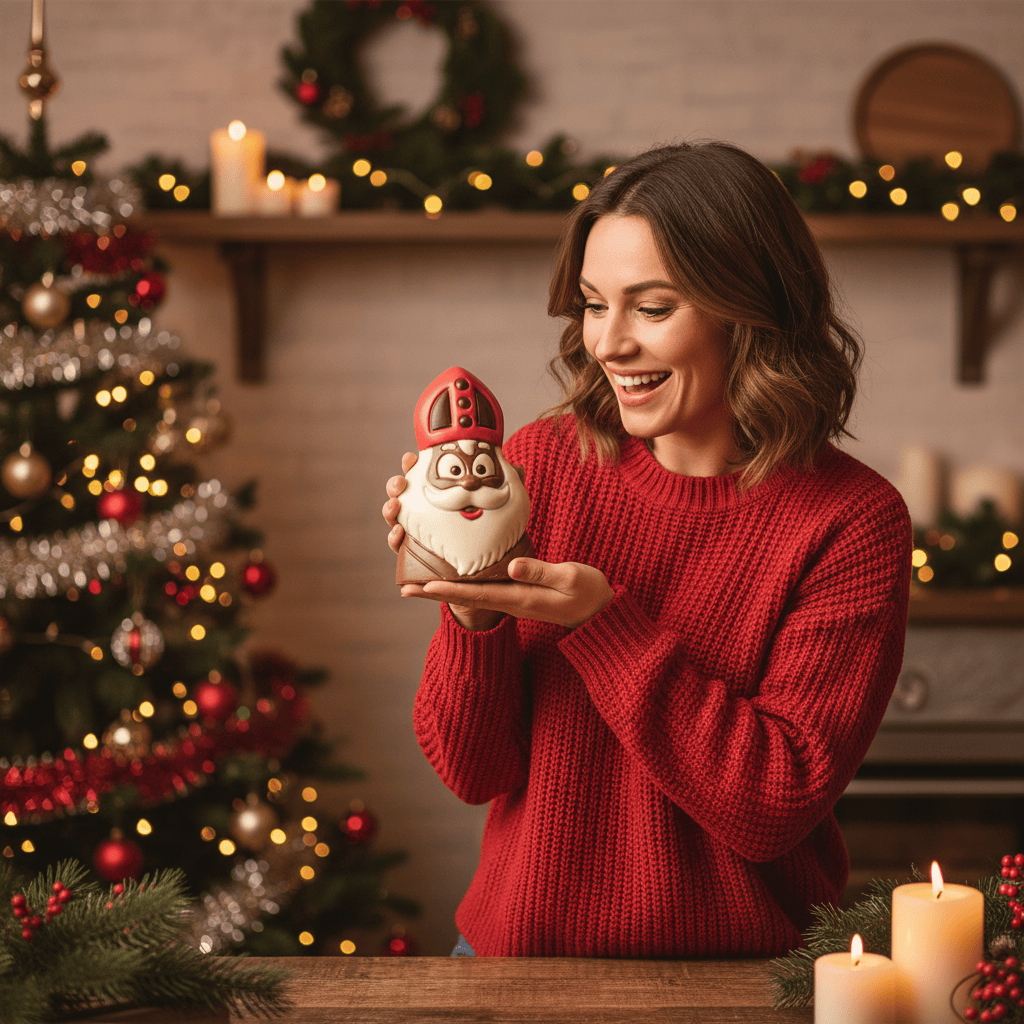 Milk chocolate Saint Nicholas bust 150g 5407008474591 The Belgian Chocolate Makers