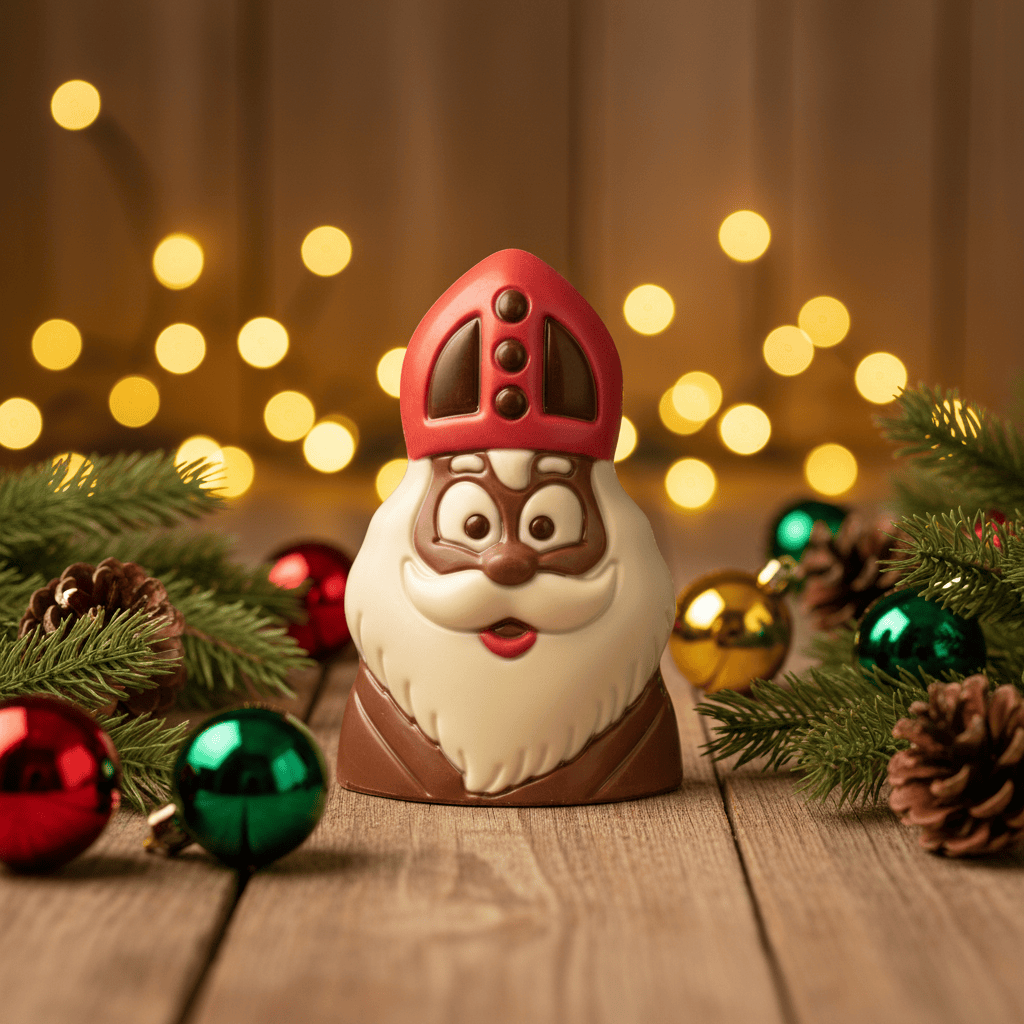 Milk chocolate Saint Nicholas bust 150g 5407008474591 The Belgian Chocolate Makers