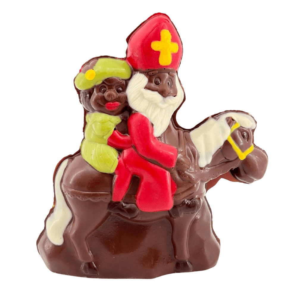 Milk chocolate Saint Nicholas riding his horse 230g 5407008471323 The Belgian Chocolate Makers