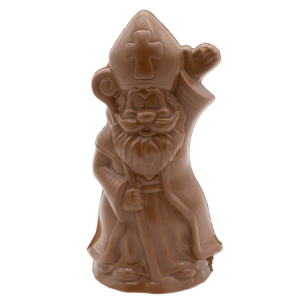 Milk chocolate Saint Nicholas with sceptre 250g 5407008471361 The Belgian Chocolate Makers