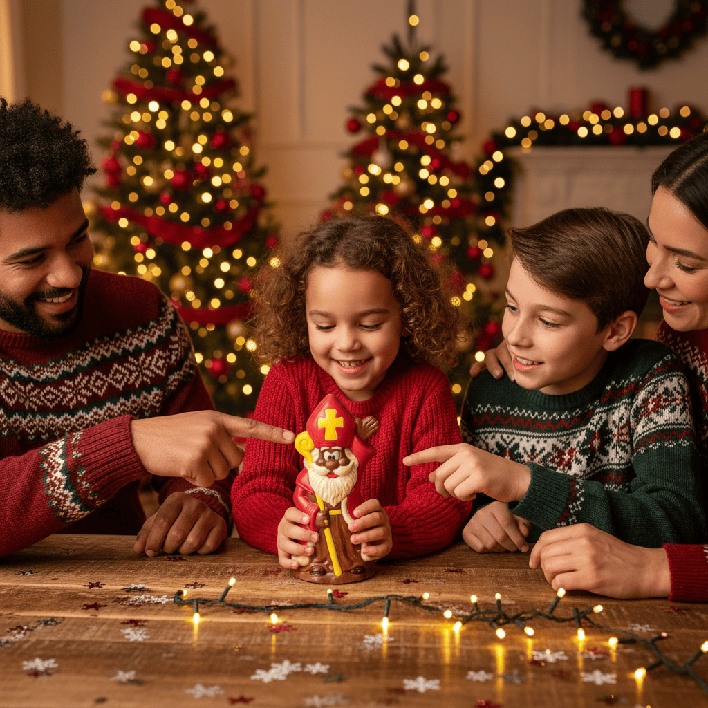 Milk chocolate Saint Nicholas with sceptre 30g 5407008477882 The Belgian Chocolate Makers