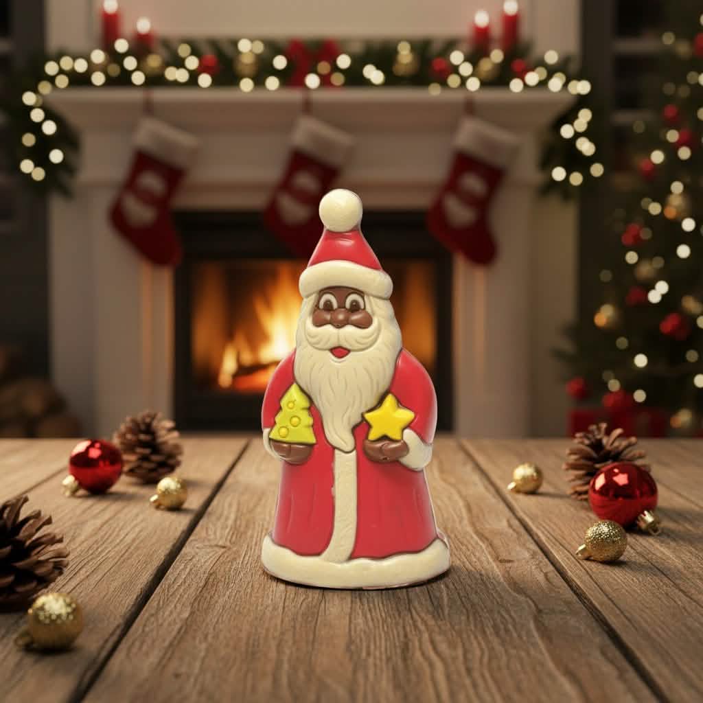 Milk chocolate Santa Claus with presents 200g 5407008476885 The Belgian Chocolate Makers