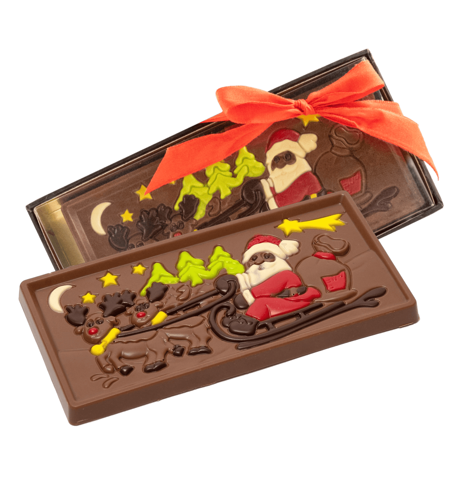 Milk chocolate Santa on a sledge bar 105g 5407008477455 The Belgian Chocolate Makers