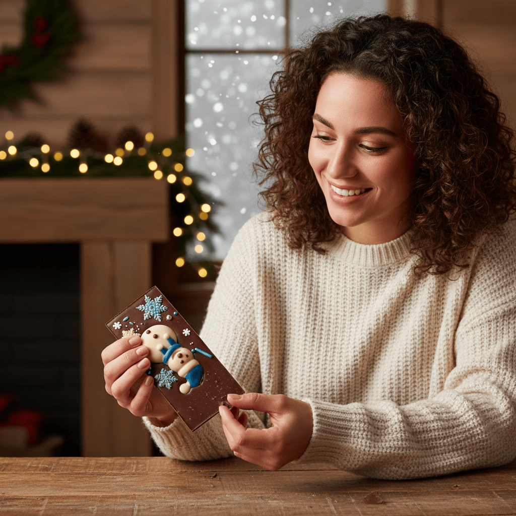 Milk chocolate winter bar 120g 5407008477141 The Belgian Chocolate Makers