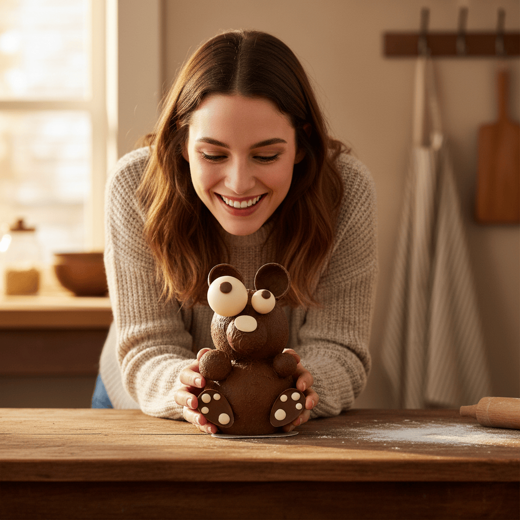 Milk chocolate winter bear 520g 5407008474959 The Belgian Chocolate Makers