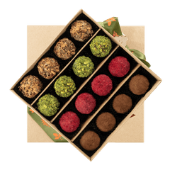 Mix of autumn Belgian truffles in a craft gift box 5407008477585 The Belgian Chocolate Makers