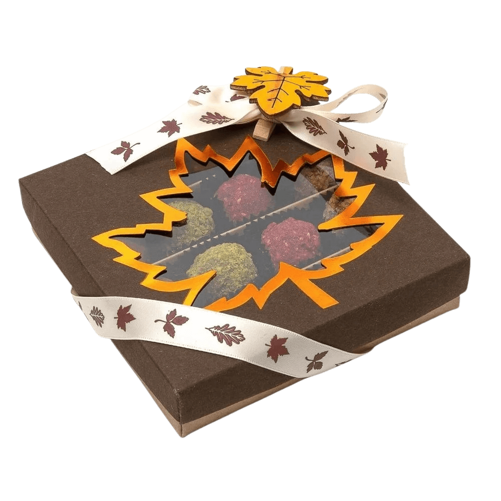 Mix of autumn Belgian truffles in a dark brown gift box 5407008477592 The Belgian Chocolate Makers