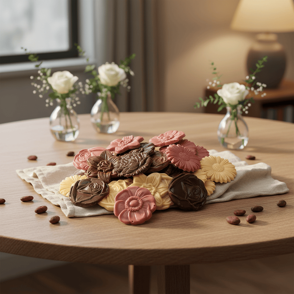 Mix of chocolate flowers 120g 5407008478315 The Belgian Chocolate Makers