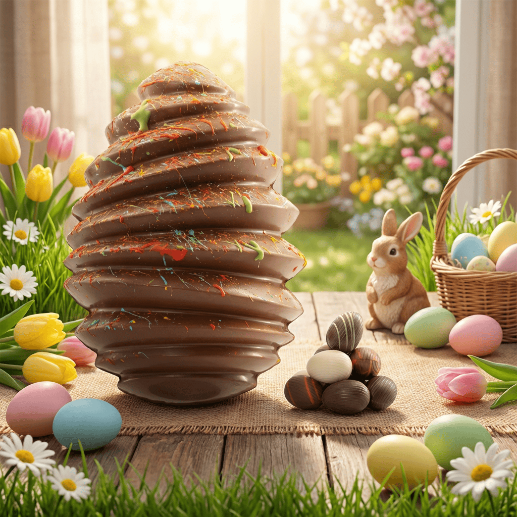 Pagoda milk chocolate Easter egg 400g with mini eggs Inside 5407008475574 The Belgian Chocolate Makers
