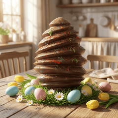 Pagoda milk chocolate Easter egg 400g with mini eggs Inside 5407008475574 The Belgian Chocolate Makers