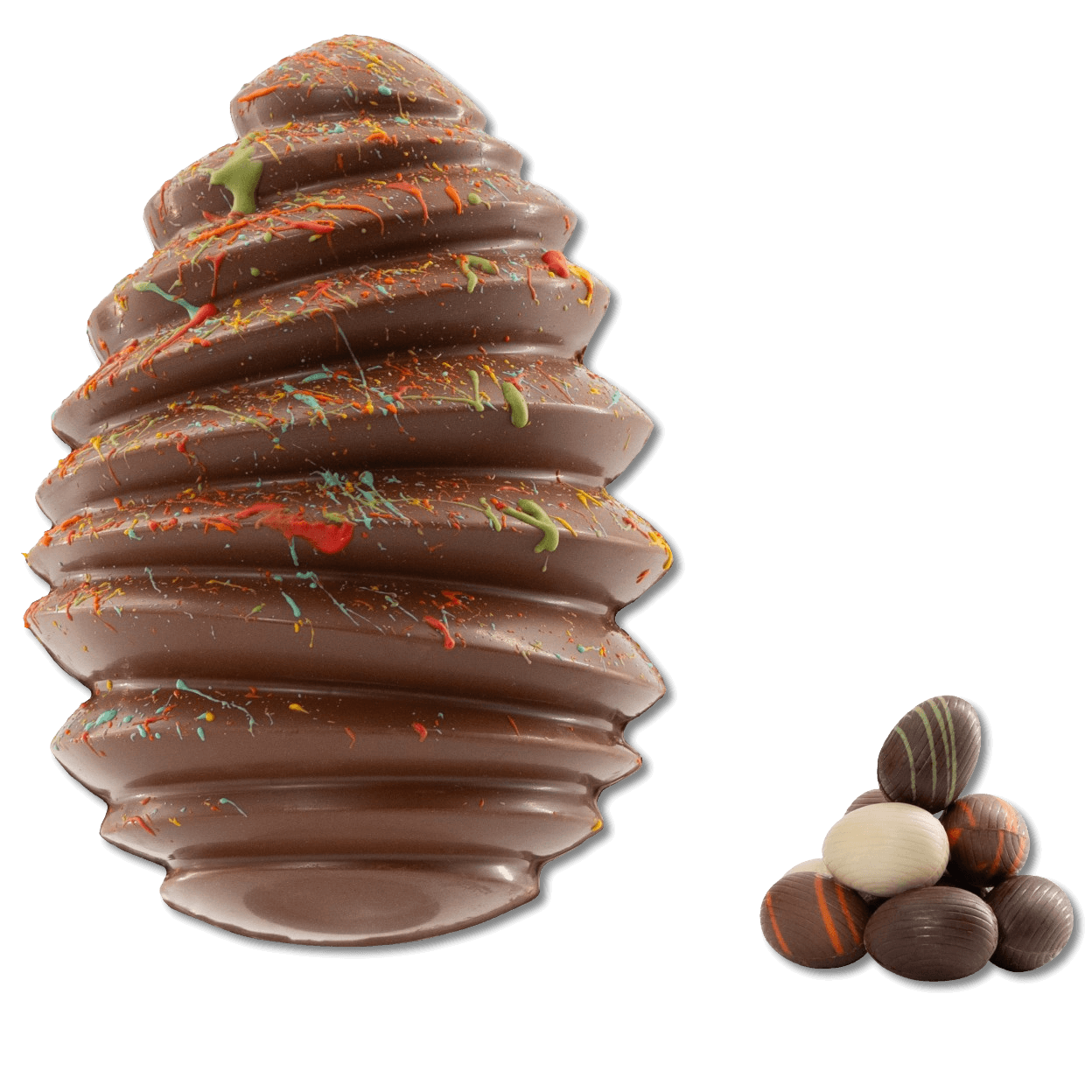 Pagoda milk chocolate Easter egg 400g with mini eggs Inside 5407008475574 The Belgian Chocolate Makers