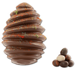 Pagoda milk chocolate Easter egg 400g with mini eggs Inside 5407008475574 The Belgian Chocolate Makers