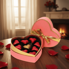 Pink heart box of 9 Belgian pralines 135g 5407008478025 The Belgian Chocolate Makers